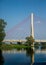 Modern bridge over the German river Elbe near the city of Dresden