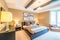 Modern bright bedroom interior