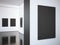 Modern bright gallery with black frames. 3d rendering
