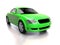 Modern bright green car front view