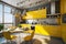 a modern and bright kitchen - yellow lacquered colors