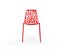 Modern Bright Red Clear Plastic Chair - Front View
