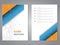 Modern brochure, abstract flyer with simple dotted design. Layout template. Aspect Ratio for A4 size. Poster of blue, orange, grey