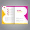 Modern brochure, abstract flyer with simple dotted design. Layout template. Aspect Ratio for A4 size. Poster of pink, yellow, grey