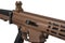 Modern brown automatic rifle. Weapons for police, special forces and the army. Automatic carbine with mechanical sights. Assault