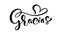 Modern brush calligraphy. Gracias hand written lettering. Thank you in spanish. Isolated on background. Vector illustration