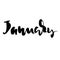 Modern brush lettering. January. Winter typography banner. Vector illustration.