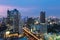 Modern building in Bangkok business district at Bangkok city with skyline at twilight, Thailand