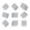 Modern building banner. Modern gray volumetric cubes. Rectangle design. Stock image. Vector illustration.