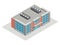 Modern building isometric concrete and brick