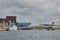 Modern building of the New Royal Playhouse Theater in historic city center facing famous Copenhagen waterfront, Nyhavn, Denmark