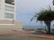 Modern building and the sea in Barranco avenue, Lima