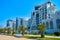 Modern buildings along the well-groomed Batumi waterfront. Georgian seaside resort