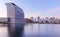 Modern buildings in Oslo, Norway, with their reflection in the water. These are some of the new buildings in the Bjorvika