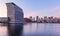 Modern buildings in Oslo with their reflection into the water