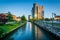 Modern buildings and the Providence River, in downtown Providence, Rhode Island.