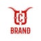 Modern bull horns and letter C logo