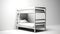 Modern Bunk Bed In Ambient Occlusion Style - Monochromatic Realism