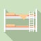 Modern bunk bed icon, flat style