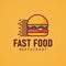 Modern Burger Hamburger Fast Food Logo Design Template