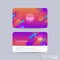 Modern business card design with vibrant bold color graphic background