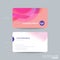 modern business card, membership card, club card design template with abstract pink fluid circle shape with vivid colors gradient