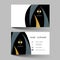 Modern business card template design. With inspiration from the abstract. Contact card for company. Two sided black and white on t