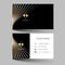 Modern business card template design. With inspiration from the abstract.Contact card for company. Two sided black and white . Vec