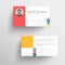 Modern business card template with flat user interface