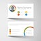 Modern business card template with flat user interface