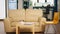 Modern business relax zone interior with confortable couch