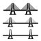 Modern cable suspension bridge black symbol