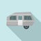 Modern camp trailer icon, flat style