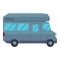 Modern camp truck icon, cartoon style