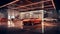 A modern car dealership mockup red lights fancy showroom car showroom wall mockup HD 1920*1080
