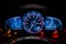 Modern car instrument dashboard panel or speedometer