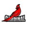 Modern cardinal bird logo.