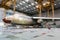 Modern cargo aircraft in the hangar during the heavy maintenance