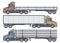 Modern Cargo Truck Trailer. Cargo delivering vehicle