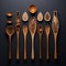 Modern Carved Wooden Design Measuring Spoons - High-quality Kitchen Utensils