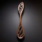 Modern Carved Wooden Slotted Spoon With Fluid Spirals