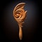 Modern Carved Wooden Spoon With Baroque Energy - 3d Render