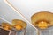 Modern ceiling interior design with vintage orange fabric decorations chandelier light abstract decor room