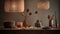 Modern ceramics add elegance to rustic domestic kitchen still life generated by AI