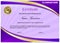 Modern Certificate / Diploma Award Template, Purple Gold