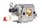 modern chainsaw carburetor on a white isolated background