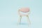 modern chair for the kitchen pink color on a white background. copy paste, copy space. 3D render