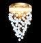 modern chandelier with crystal pendants on the black
