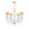 modern chandelier with crystal pendants isolated on white