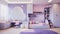 modern children room with purple interior
